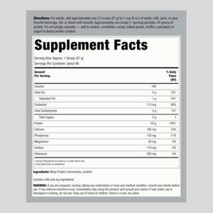 Fitness Labs Whey Protein Powder Unflavored | 5 lbs | 80 oz | Easy Mix Ultimate Supplement | Non-GMO, Gluten Free