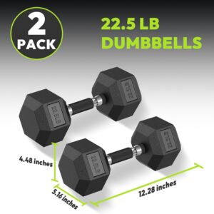 Hex Dumbbell Set 2.5-65 lb, Rubber Encased Hex Dumbbells for Home Gym, Weights Dumbbells Set of 2 Hand Weights for Strength Training & Fitness Exercise