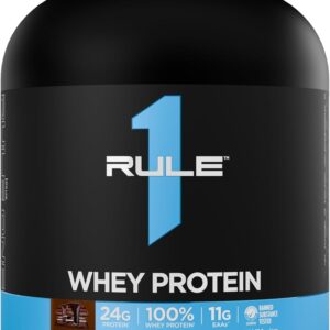 Rule 1 Whey Protein – 24g Fast-Acting Protein from All-Whey Sources with Naturally Occurring EAAs & BCAAs for Workout Recovery or Anytime Use (5 Pounds*, Chocolate Fudge)