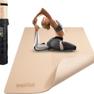 Large Yoga Mat (6’x4′) – 1/4″ & 1/2″ Thick Exercise Mats for Home Workout, Extra Wide Workout Mats for Home Gym, Yoga, Pilates, Stretching, Floor & More