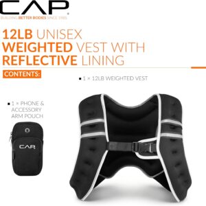 CAP Weighted Vest | 8lb -30lbs | Reflective Workout Vest for Walking, Running, Cardio, Strength Training | Multiple Colors