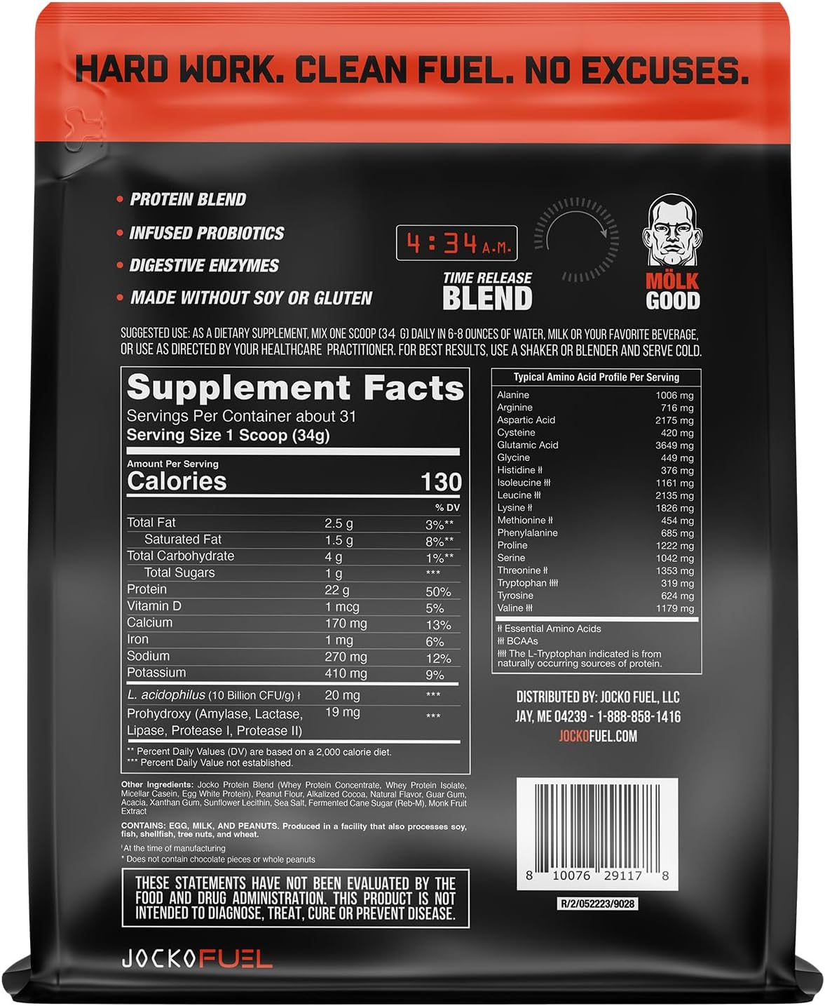 Jocko Fuel Protein Bundle (2 Pack) - Chocolate Peanut Butter (2lb) + Vanilla (2lb) - Supports Muscle Recovery & Growth - Image 4