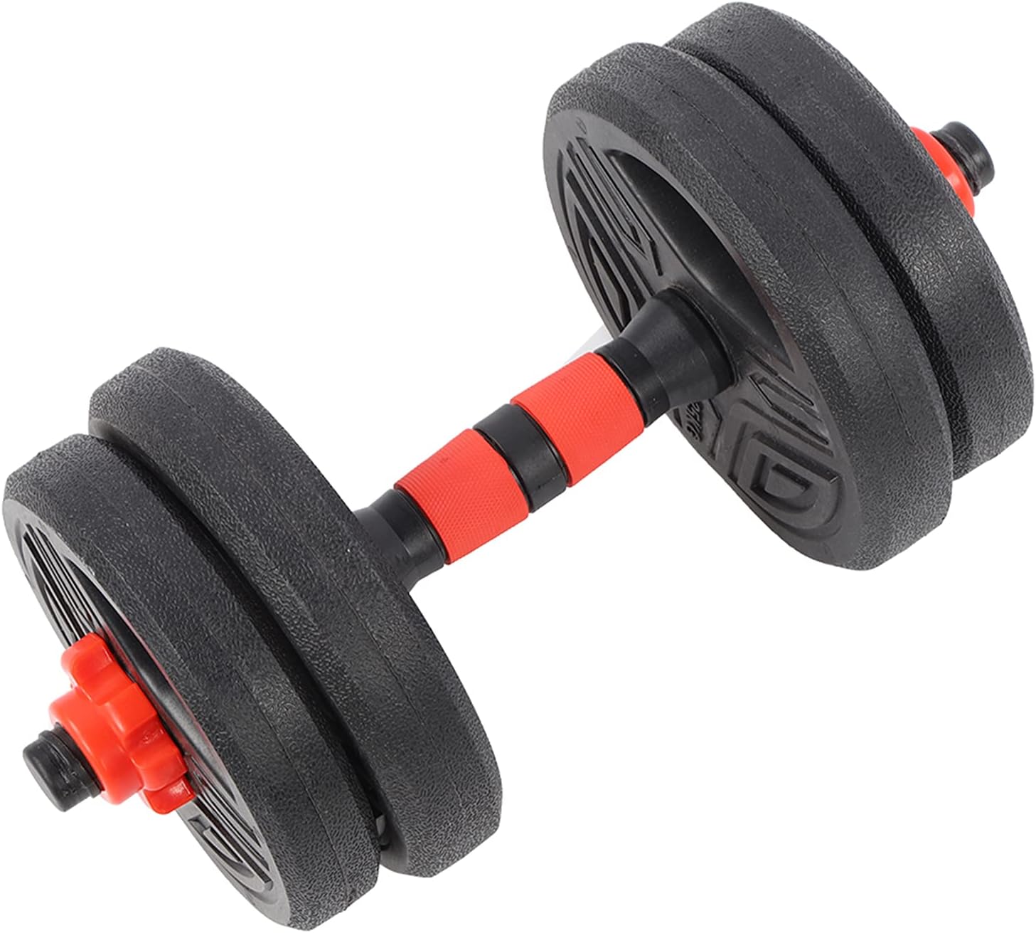ZJchao Roundness Dumbbell Set Adjustable Coated Cement Filled Weight Plates with Non Slip Connection Rod for Home Gym Fitness Workout Steel Rubber Cement Material 10kg 40cm - Image 7