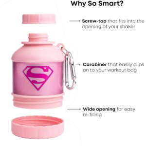 Smartshake Justice League Whey2Go Supergirl Protein Powder Storage Container 50g – BPA Free Shaker Bottle Funnel for Whey Protein Powder + Protein Shakes 110ml, DC Comics Supergirl Gifts for Women