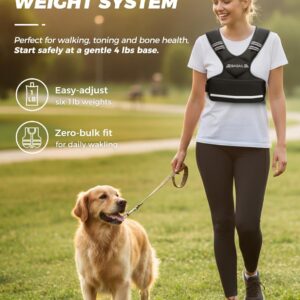 BAGAIL Adjustable Weighted Vest 4-10lb/12-18lb/20-32lb, Comfortable X-Shape & U-Neck Weight Vest for Women and Men Walking with 6 Removable Weights, Large Pocket and Reflective Strips