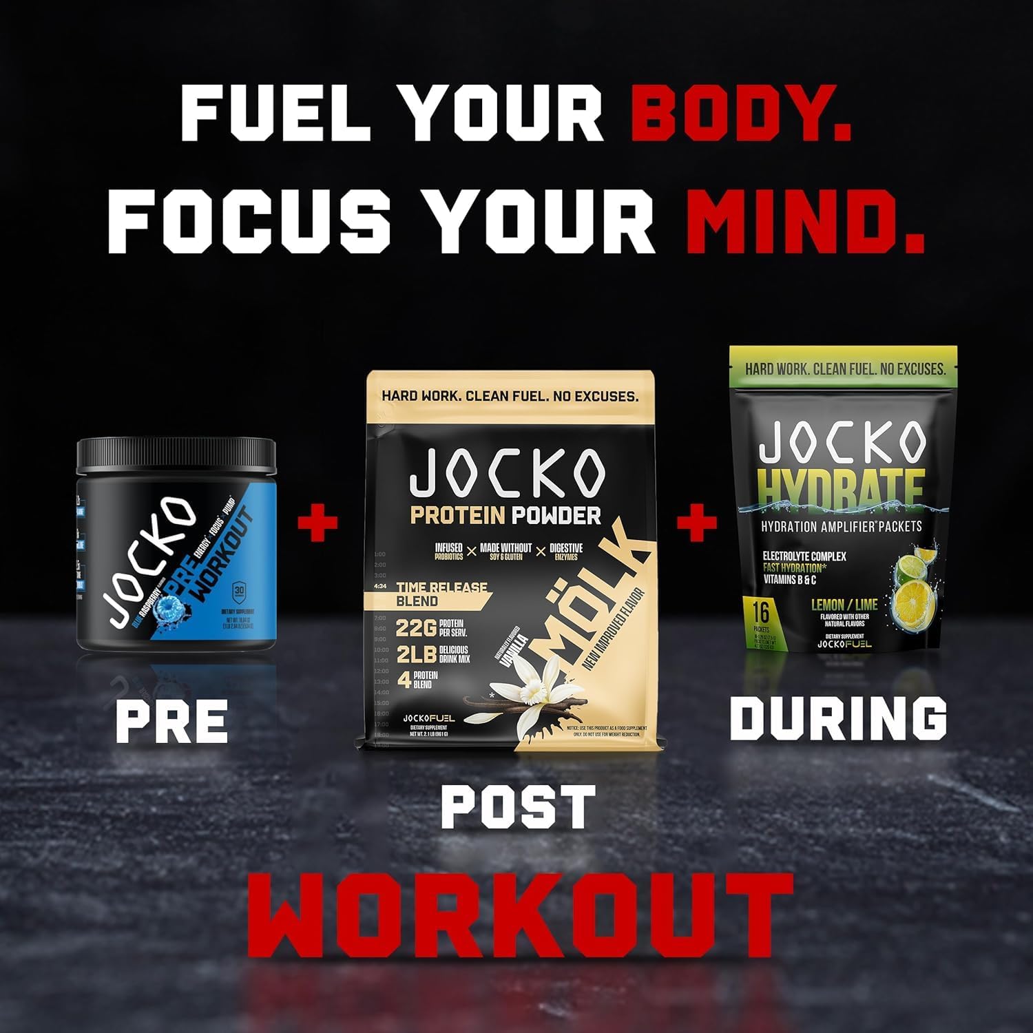 Jocko Fuel Protein Bundle (2 Pack) - Chocolate Peanut Butter (2lb) + Vanilla (2lb) - Supports Muscle Recovery & Growth - Image 7
