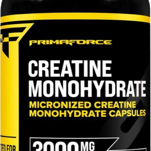 Primaforce Creatine Monohydrate Capsules – 240 Capsules, 3,000mg per Serving, Gluten Free and Non-GMO