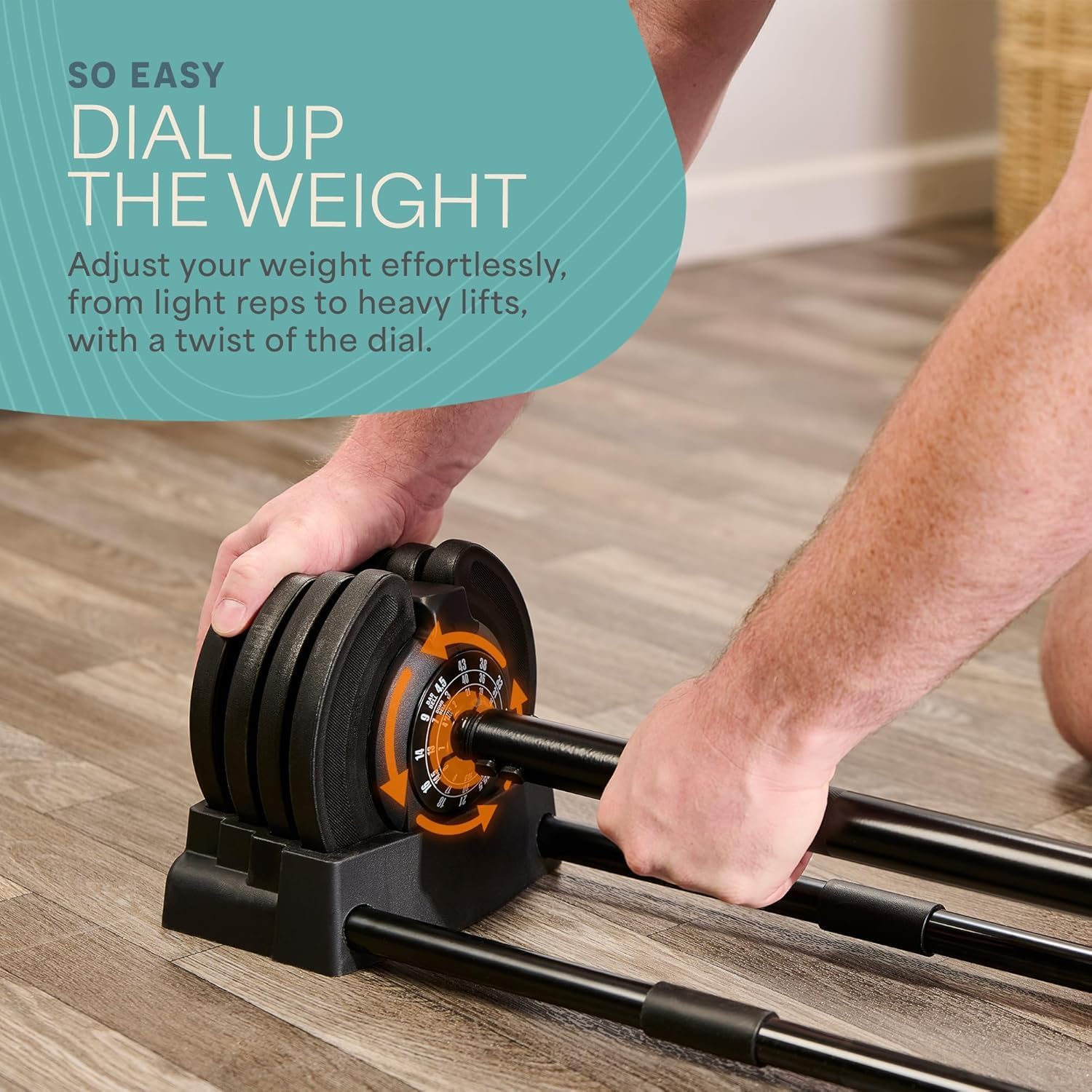 Lifepro Adjustable Dumbbells Set – 15lb, 25lb Pair or 43lb, 55lb & 90lb Single – Quick Adjustment, Anti Slip Handle – Space Saving & Strength Training Weights for Home Gym Exercise & Fitness - Image 4
