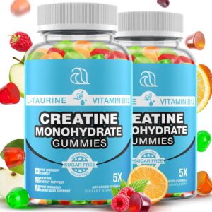 Creatine Gummies for Women & Men – Creatine Monohydrate Gummies Tasty Chewable Supplement, Muscle Support & Energy Boost (2 Pack)