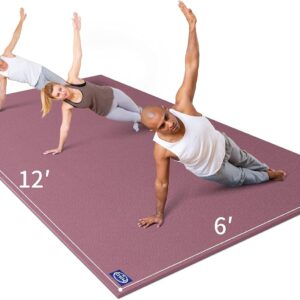 MRO Extra Large Yoga Mat, 12’x6’/9’x6’/7’x5’/6’x4′ (9MM) Extra Wide and Thick Exercise Mats for Home Gym Workout, Non-Slip, Soft for Women and Men Fitness, Ideal for Barefoot Yoga, Pilates, stretching