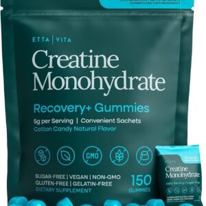 Sugar-Free Creatine Monohydrate Gummies (5g Per Packet) – Potent Creatine Gummies for Men & Women, Supplement for Muscle Support, Cognitive Function – Non-GMO, Gluten-Free, Mucuna Pruriens