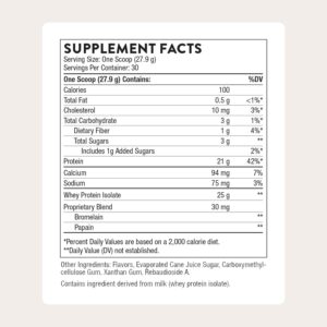 THORNE – Whey Protein Isolate – 21 Grams of Easy-to-Digest Whey Protein Powder – NSF Certified for Sport – Vanilla – 29.5 Ounces – 30 Servings