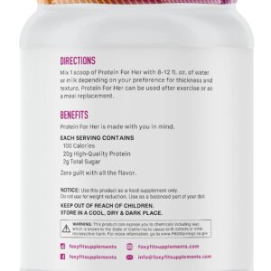 FoxyFit Protein for Her, Vanilla Cupcake Whey Protein Powder with CLA and Biotin for a Healthy Glow (1.85 lbs)