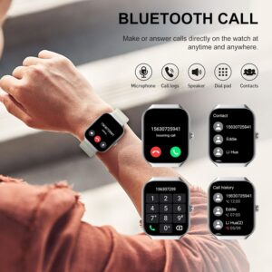 Jugeman Smart Watches for Women(Answer/Make Call), 1.96″ HD New Smartwatch with Heart Rate/Sleep Monitor/Pedometer/Calories, 113+ Sports Modes, Fitness Watch IP68 Waterproof for Android iOS Beige