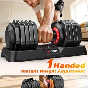 XDDIAS Adjustable Dumbbell Set of 2, 25/55/80LB Dumbbell Set-Fast Adjust Weights Set, 5/10/16 in 1 Free Weights Dumbbells Set with Anti-Slip Metal Handle, Compact Size for Men/Women Home Gym Equipment