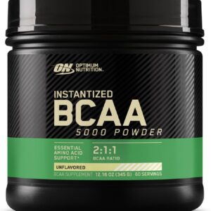 Optimum Nutrition Instantized BCAA Powder, Unflavored, Keto Friendly Branched Chain Essential Amino Acids Powder, 5000mg, 60 Servings (Packaging May Vary)