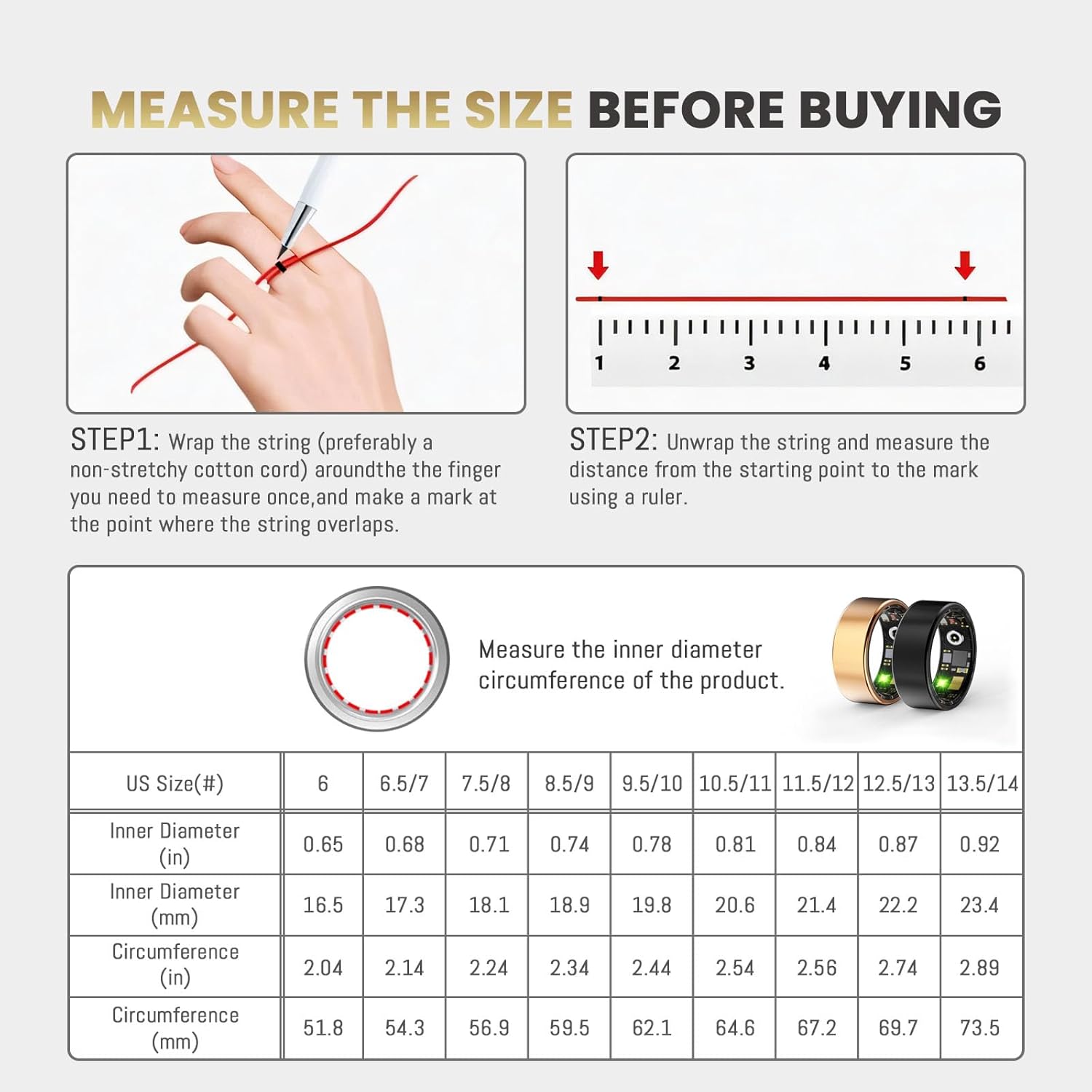 Smart Ring for Women Men, Health Fitness Tracker, IP68 Waterproof Rings, Sleep Ring with Charging Case and Ring Protector, Remote Photography, Family Care, No App Fees (Lavender Pink, 7#) - Image 7