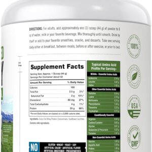 Carlyle Grass Fed Whey Protein Powder | 5lb (80 oz) | 33g of Protein Per Serving | Unflavored | Sugar and Hormone Free | Non-GMO and Gluten Free Supplement | by Herbage Farmstead