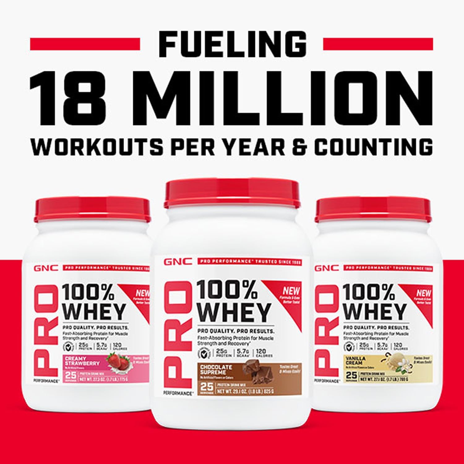 GNC Pro Performance 100% Whey Protein Powder, Fast Absorbing Protein, Muscle Strength and Recovery, Banana Cream, 25 Servings - Image 8