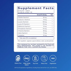 Pure Encapsulations Essential Amino Acids – Muscle Recovery Support & Health* – with Leucine, Threonine & Tryptophan – 180 Capsules