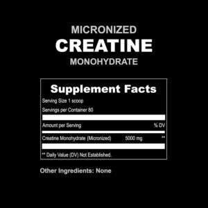 UpNourish Micronized Creatine Monohydrate Powder 400 G – Unflavored Vegan for Pre Workout, Muscle Building Pure Women and Men Instantized Supplement, 80 Servings 14.1096 Ounce