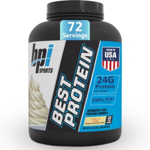 BPI Sports Best Protein – 100% Whey Protein Powder – Muscle Growth, Recovery, Meal Replacement – No Fillers, Gluten-Free – Best Protein Powder for Men & Women | Vanilla Swirl – 5 Pounds