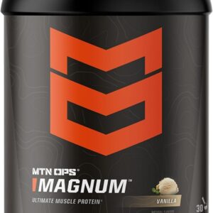 MTN OPS Magnum Vanilla Protein Powder, 23g of Whey Isolate Protein & Milk Protein with BCAAs, Zero Sugar & Gluten Free, 30-Servings