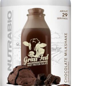 NutraBio Grass Fed Whey Isolate Protein Powder – 25G of Protein Per Scoop – Sugar Free Natural Lean Muscle Protein Supplement – Chocolate – 2 Pounds, 29 Servings