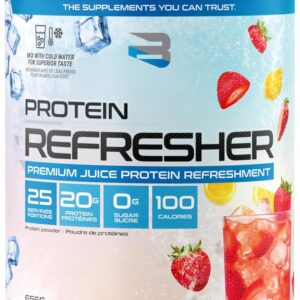 Believe Supplements Protein Refresher (25 Servings) – Revolutionary Juice-Type Whey Protein Powder for Fitness, Bodybuilding, Gym, or for Bigger Protein Intake (25 Scoops, Strawberry Lemonade)