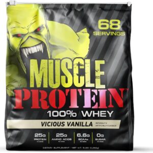 COLOSSAL LABS Muscle Protein Whey Powder [5 lbs/Pack of 1]– Cold Filtered, 25g Pure Protein, 6.6g BCAAs (Packaging May Vary) (5LB, Vanilla)