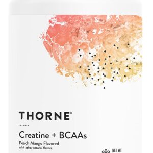 THORNE – Creatine + BCAAs – Micronized Creatine Monohydrate + BCAA Powder – Support for Muscles, Exercise Endurance & Recovery* – for Women & Men – Peach Mango – NSF Certified for Sport – 30 Servings