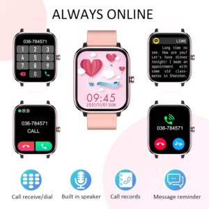 Smartwatch for Women – Call, Fitness Tracker, Heart Rate & Sleep Monitor, 1.69″ Touch Screen, Waterproof – For Android & iPhone, Pink