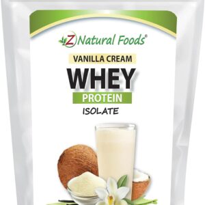 Z Natural Foods Vanilla Cream Whey Protein Isolate, Nutrition-Rich, Flavorful Protein Powder for Heart Health and Immunity, Great in Tea, Coffee, Smoothie, Non-GMO, Gluten-Free, Kosher, 5 lbs