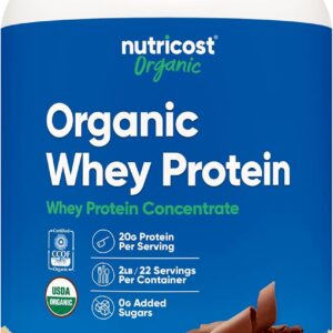 Nutricost Organic Whey Protein Concentrate, Double Chocolate Flavored, (2LBS) – Gluten-Free, Non-GMO