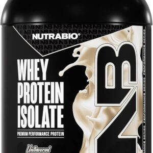 NutraBio 100% Whey Protein Isolate Protein Powder, 25g Protein with Complete Amino Acid Profile, Non-GMO, Soy & Gluten Free, Low Carb, Low Calorie Whey Protein Powder, Raw Unflavored, 2 Lbs