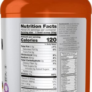 NOW Foods Sports Nutrition, Whey Protein Isolate, 25 g With BCAAs, Creamy Chocolate Powder, 1.8-Pound