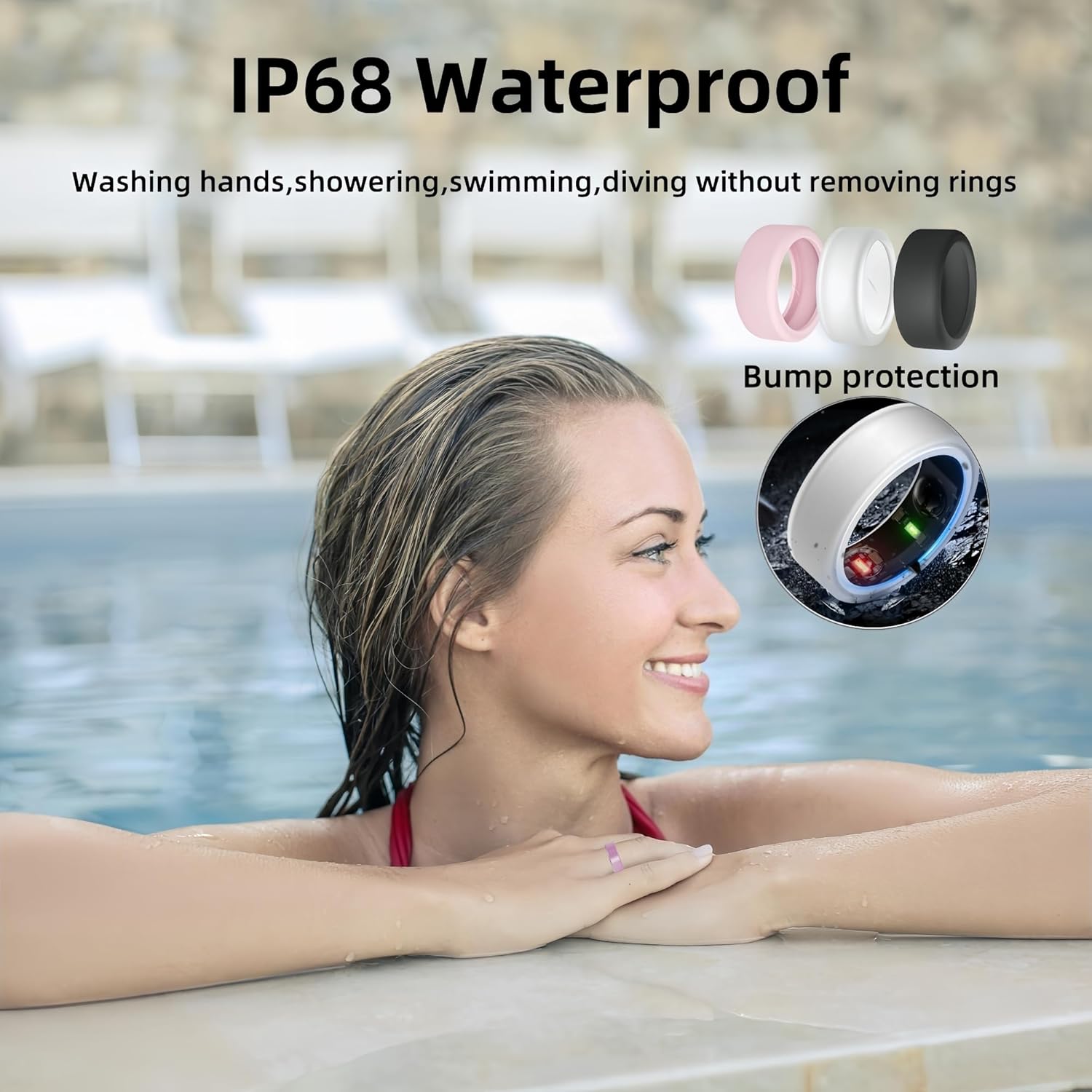 Smart Ring for Women Men, Health Fitness Tracker, IP68 Waterproof Rings, Sleep Ring with Charging Case and Ring Protector, Remote Photography, Family Care, No App Fees (Lavender Pink, 7#) - Image 6