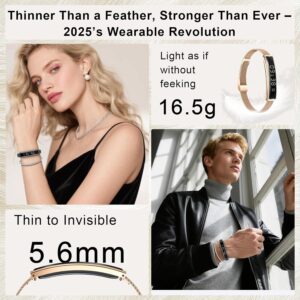 Smartwatch for Women Men, Ultralight Smart Bracelet with Heart Rate/Blood Oxygen/Sleep Monitor/Pedometer,12 Sports Activity Fitness Tracker, Smart Watch for Android iPhone,2 Bands, Rosegold