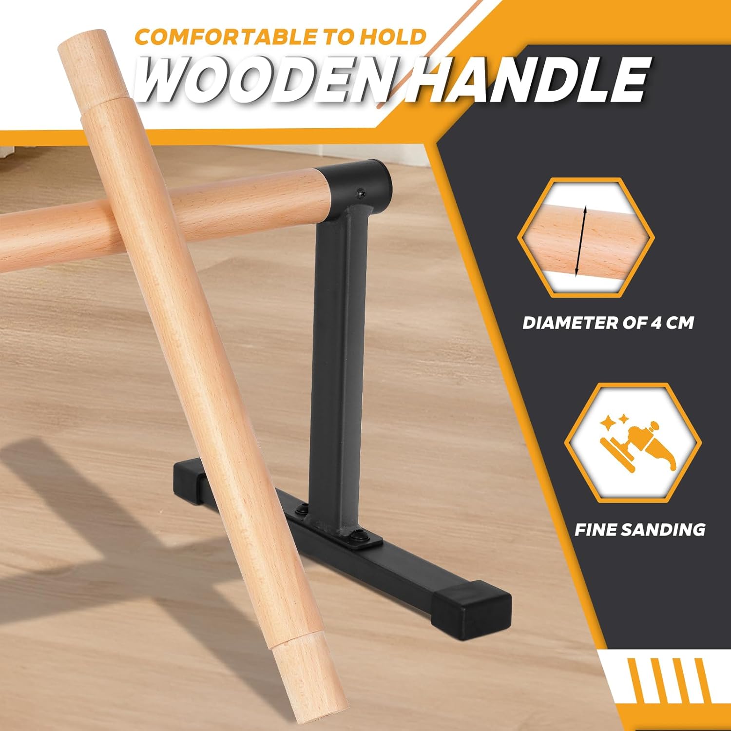 Wooden Parallettes Bars - Push Up Bars Calisthenics Equipment for Handstand Training - Image 3