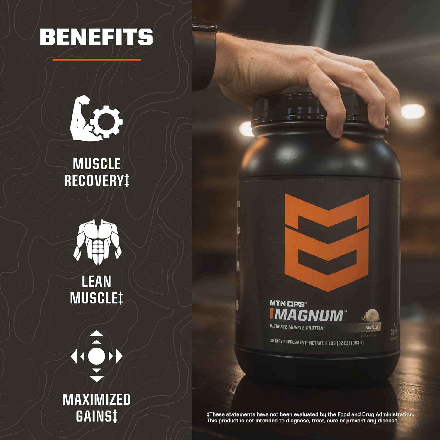 MTN OPS Magnum Vanilla Protein Powder, 23g of Whey Isolate Protein & Milk Protein with BCAAs, Zero Sugar & Gluten Free, 30-Servings - Image 4