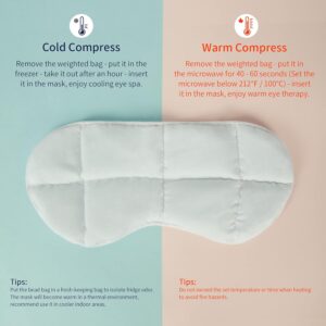 Mr. Sandman Weighted Eye Mask for Sleeping, Blackout Sleep Mask, Reversible Cool & Cozy Compress for Dry Eyes, Headache Migraine Relief, Eye Cover for Travel, Gifts for Women & Men, 0.5 lb, Grey