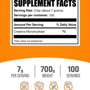 BulkSupplements.com Creatine Monohydrate Powder – Creatine Flavored Powder Supplement, Micronized – Mango Tango Flavor, 7g per Serving, 700g (1.5 lbs) (Pack of 1)