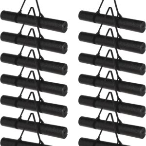 Riakrum 20 Pieces Exercise Yoga Mat Workout Mat with Strap 68 x 24 Inch Fitness Gym Mat Yoga Mat Non Slip for Women Men Gym Home Supplies(Black)