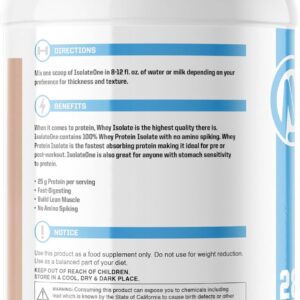 NutraOne IsolateOne Whey Isolate Protein Powder 100% Pure Whey Isolate Powder (Gourmet Chocolate – 2 lbs)