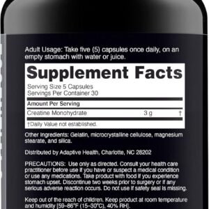Nugenix Essentials Premium Creatine Monohydrate Pills Supplement, 3000mg, 150 Capsules