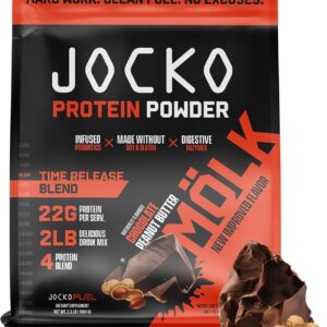 Jocko Fuel Protein Bundle (2 Pack) – Chocolate Peanut Butter (2lb) + Vanilla (2lb) – Supports Muscle Recovery & Growth