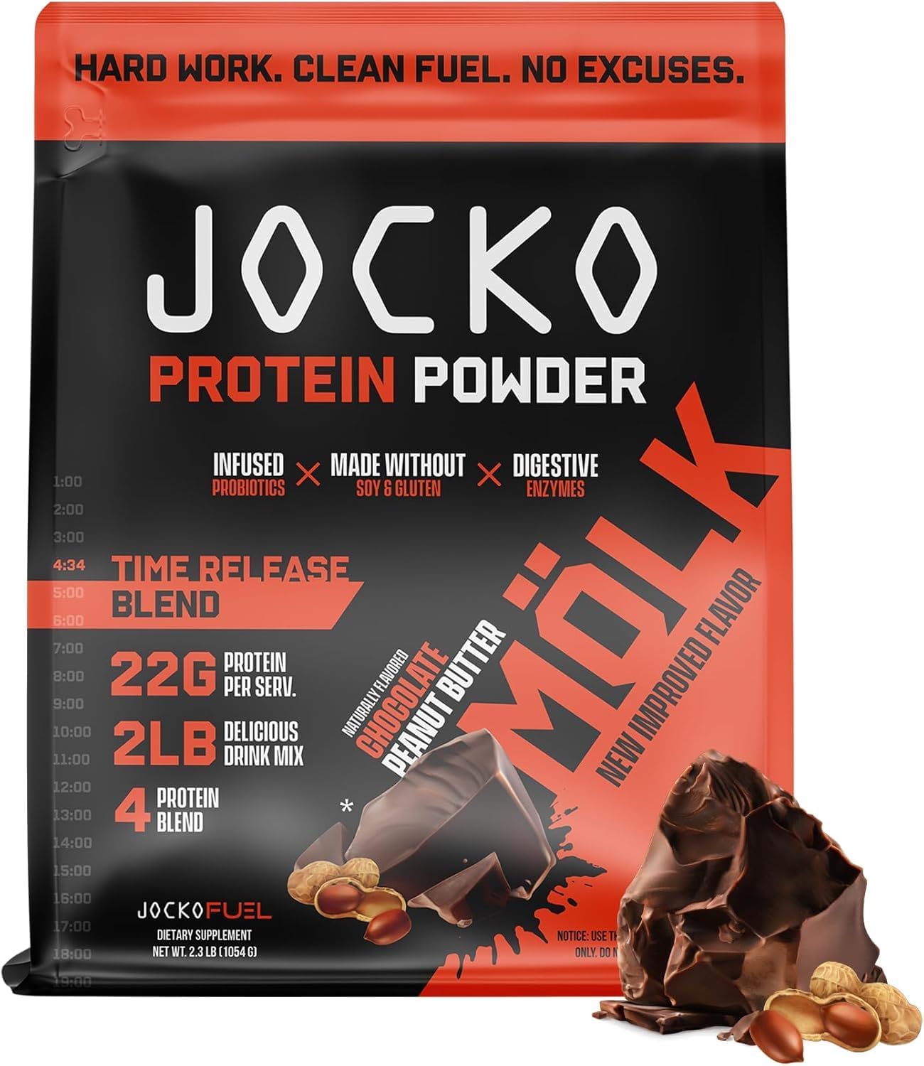 Jocko Fuel Protein Bundle (2 Pack) - Chocolate Peanut Butter (2lb) + Vanilla (2lb) - Supports Muscle Recovery & Growth - Image 2