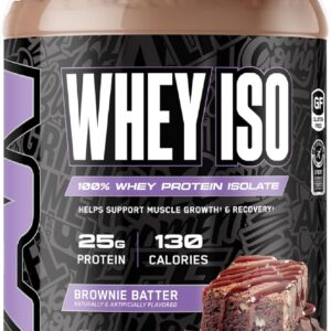 All Black Everything Whey Protein Isolate Powder | Whey Protein Isolate | 25g Protein | Low Carbs & Low Sugar | Workout Supplement for Men & Women | Brownie Batter | 27 Servings