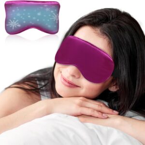 Cooling Eye Mask for Sleeping Silk Migraine Headache Relief Gel Mask Cold Compress Eye Face Ice Pack Reusable for Eyestrain Dark Circles and Puffiness Cold Therapy Gifts for Women Girls