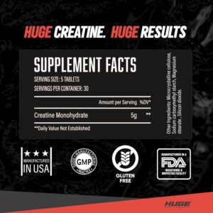 Creatine Monohydrate Capsules, 5g Per Serving, Scientifically Dosed To Maximize Lean Muscle Growth, Strength, Recovery & Performance, Thoroughly Tested For Purity, For Men & Women, Convenient Capsules
